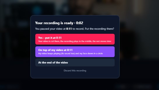 Where should the recording go?