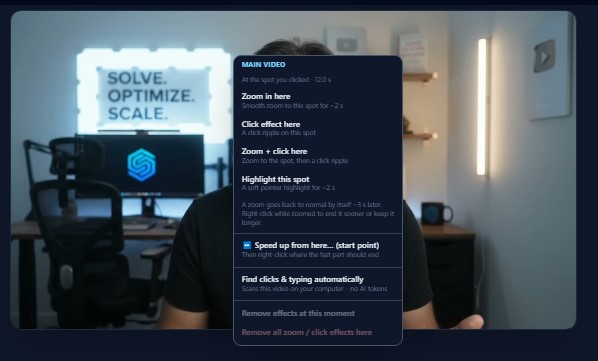 Right-click on your main video
